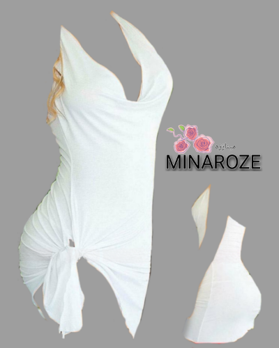 تونیک فانتزی زنانه یقه شل سفید