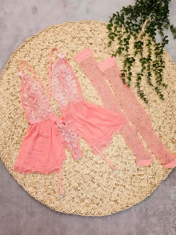 بادی زنانه فانتزی با جوراب