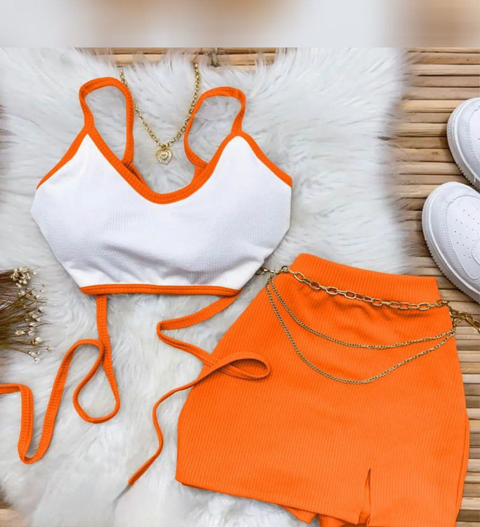 ست کراپ دامن راحتی زنانه