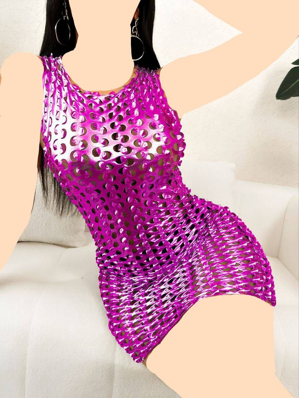 تونیک فانتزی زنانه از جنس پارچه دیسکویی فلسی کد 882