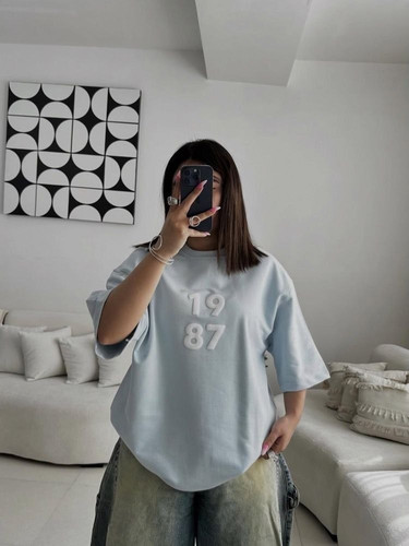 تیشرت باکسی هم زنانه هم مردانه جنس نخ پنبه خنک تابستانی آستین سه ربع کد 80313