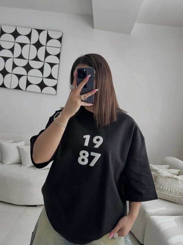 تیشرت باکسی هم زنانه هم مردانه جنس نخ پنبه خنک تابستانی آستین سه ربع کد 80313