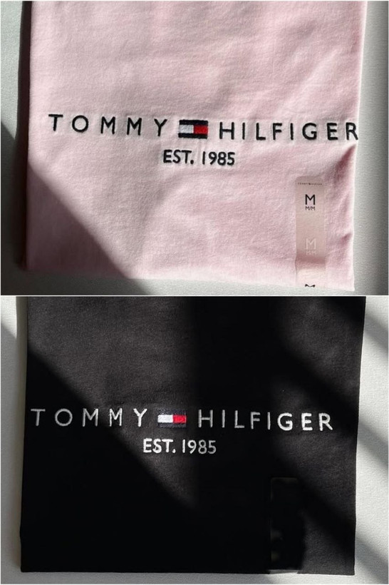 تیشرت باکسی کاپلی هم زنانه هم مردانه طرح Tommy جنس نخ پنبه خنک تابستانی آستین سه ربع کد 80306