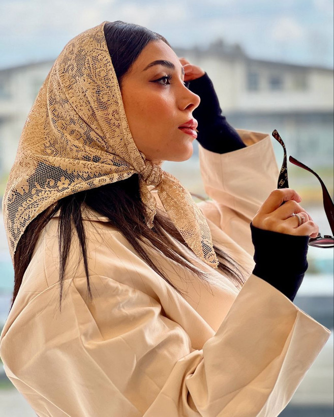 مینی اسکارف زنانه طرح گیپور