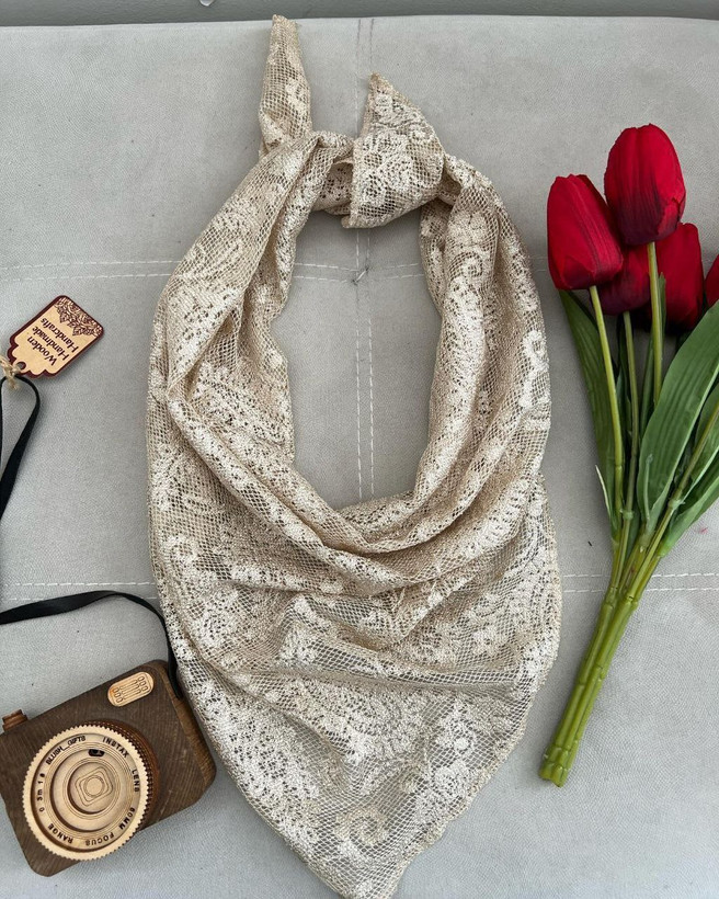 مینی اسکارف زنانه طرح گیپور