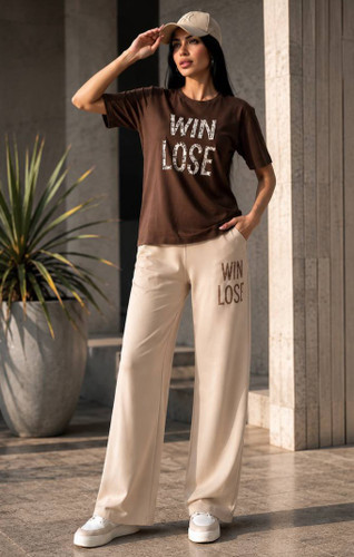 ست بلوز و شلوار زنانه ویسکوز مدل اسپرت win lose کد S937 ارسال رایگان