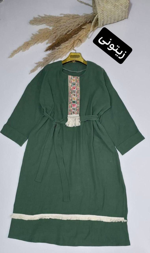 کفتان زنانه موسلین دبل فیس نوار کنفی کد ۱۵۵۸۸ ارسال رایگان