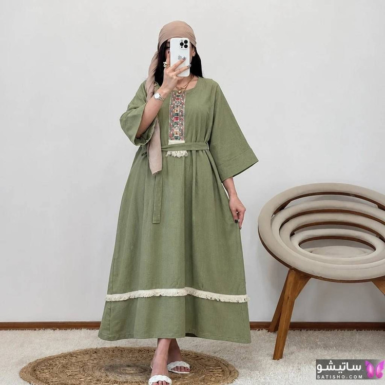 کفتان زنانه موسلین دبل فیس نوار کنفی کد ۱۵۵۸۸ ارسال رایگان