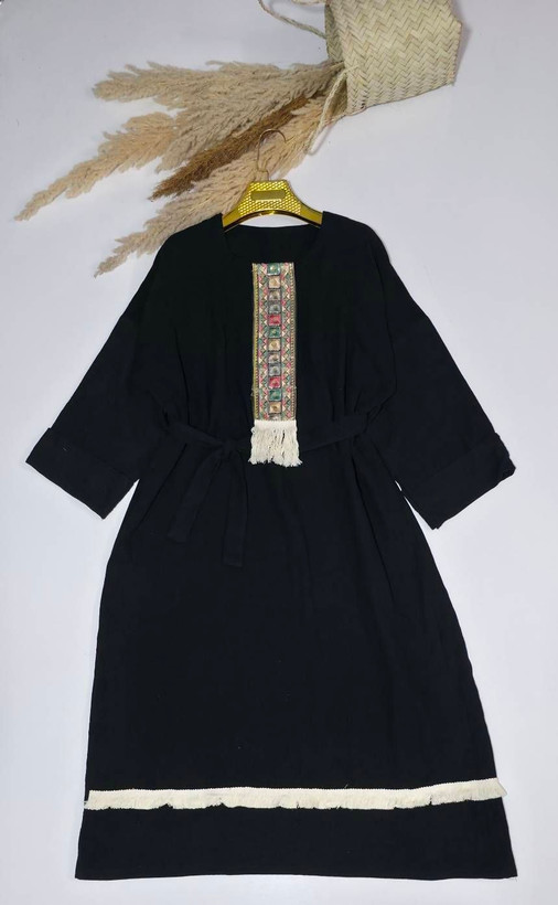 کفتان زنانه موسلین دبل فیس نوار کنفی کد ۱۵۵۸۸ ارسال رایگان