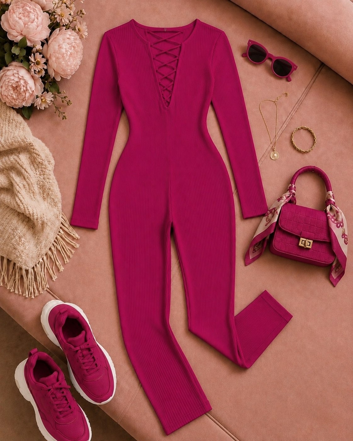 اورال زنانه فانریپ کبریتی مدل یقه‌بندی آستین‌دار با طراحی جذب