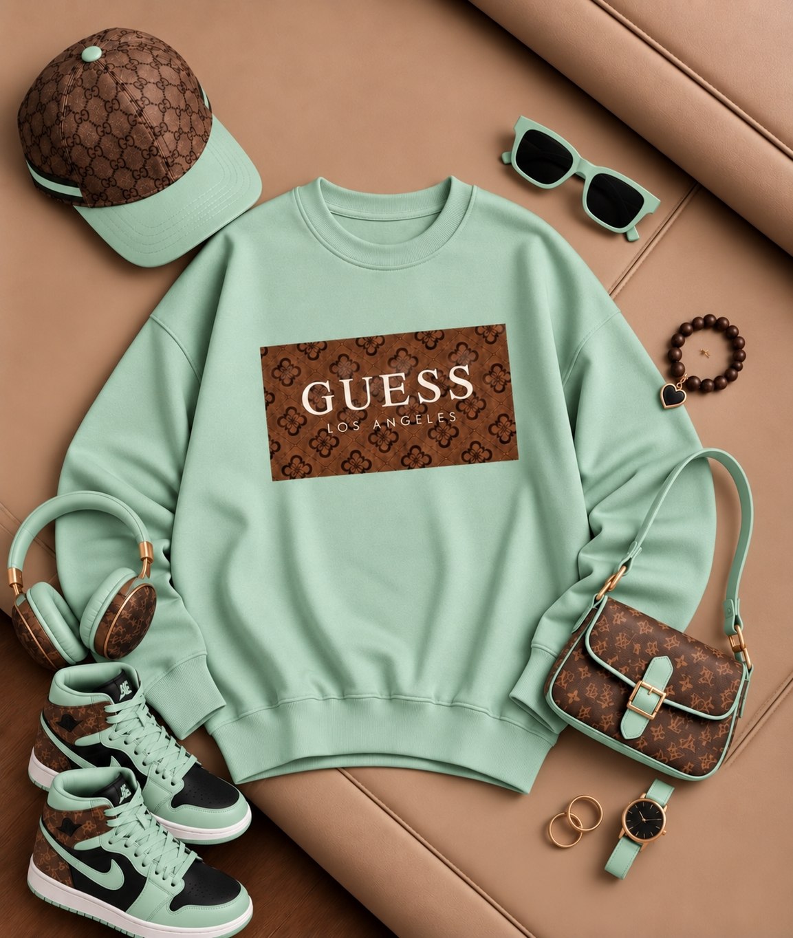 بلوز دورس توکرکی اسپرت یقه گرد طرح گس (Guess) این مدل هم مناسب مردانه است هم زنانه کد 80758