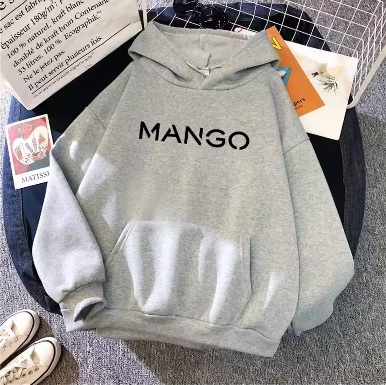 هودی ترند طرح MANGO دورس اسپان داخل کرکی کد 100463 این مدل هم زنانه است هم مردانه