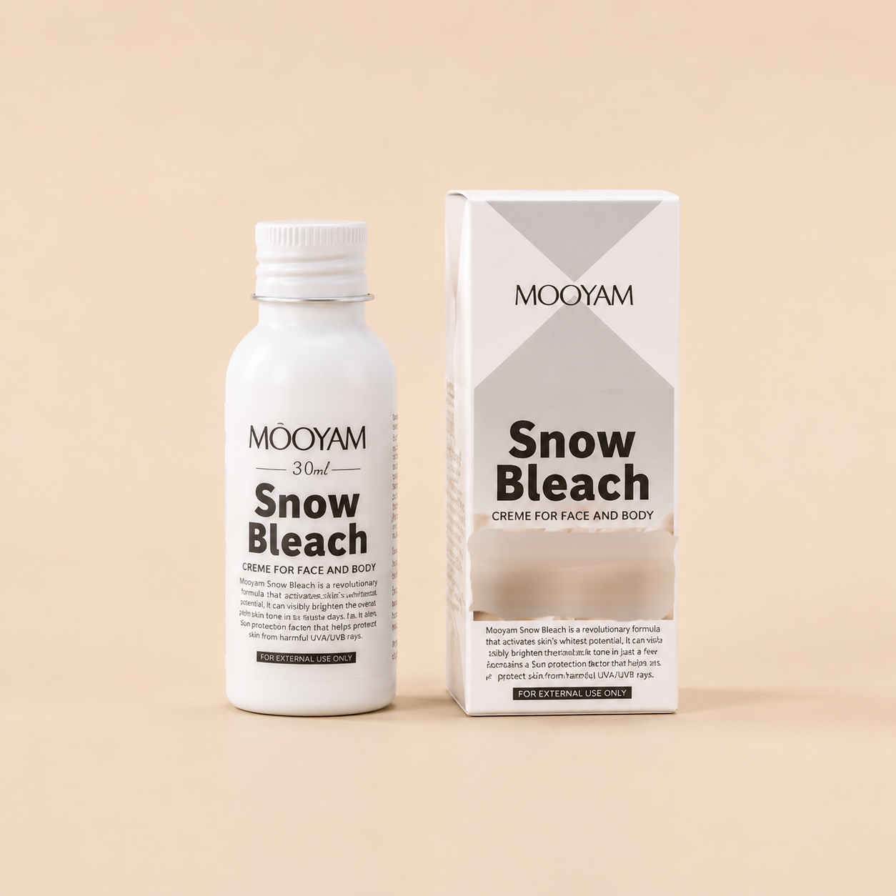 کرم سفیدکننده دائمی موویام مدل Snow Bleach حجم 30 میلی‌لیتر